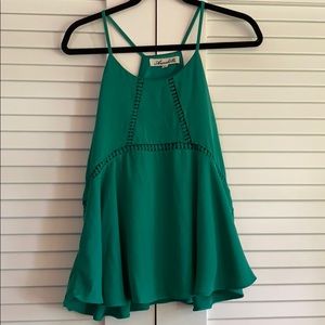 Francesca’s Green Flowy Tank Top